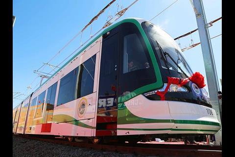 Addis Ababa light rail test running.